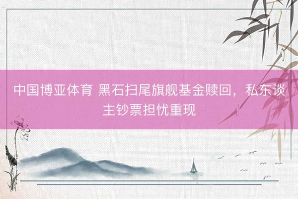 中国博亚体育 黑石扫尾旗舰基金赎回，私东谈主钞票担忧重现