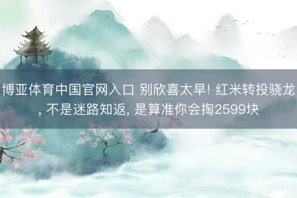 博亚体育中国官网入口 别欣喜太早! 红米转投骁龙， 不是迷路知返， 是算准你会掏2599块