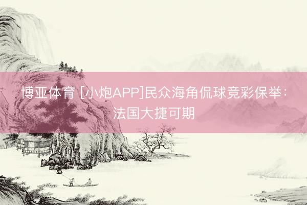 博亚体育 [小炮APP]民众海角侃球竞彩保举：法国大捷可期