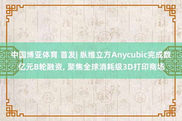 中国博亚体育 首发| 纵维立方Anycubic完成数亿元B轮融资， 聚焦全球消耗级3D打印商场